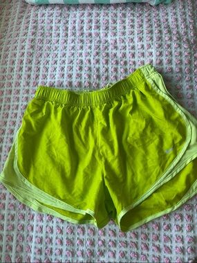 Nike Women's Neon Lime/Light Lime Athletic Running Shorts